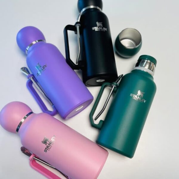 termo paraguayo rosado verde negro y violeta